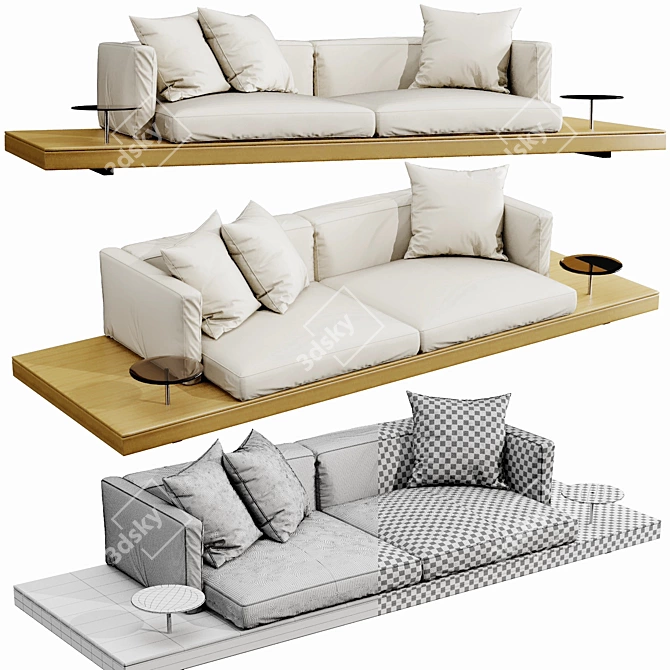 Contemporary B&B Italia Dock Sofa 3D model image 3