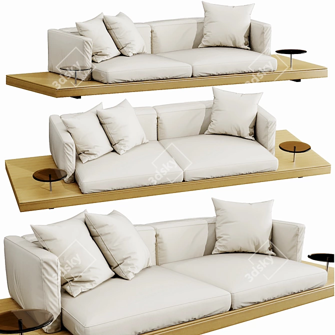 Contemporary B&B Italia Dock Sofa 3D model image 4