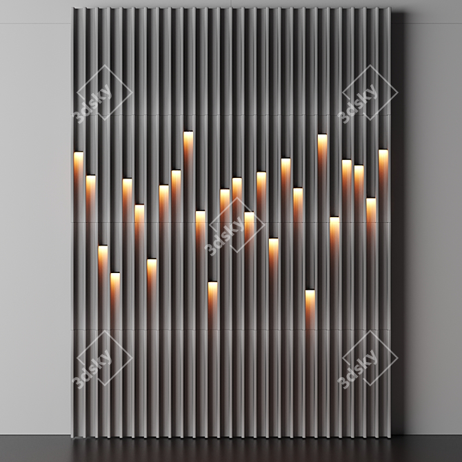 Title: Versatile Decorative Panel - Customizable & Illuminated 3D model image 4