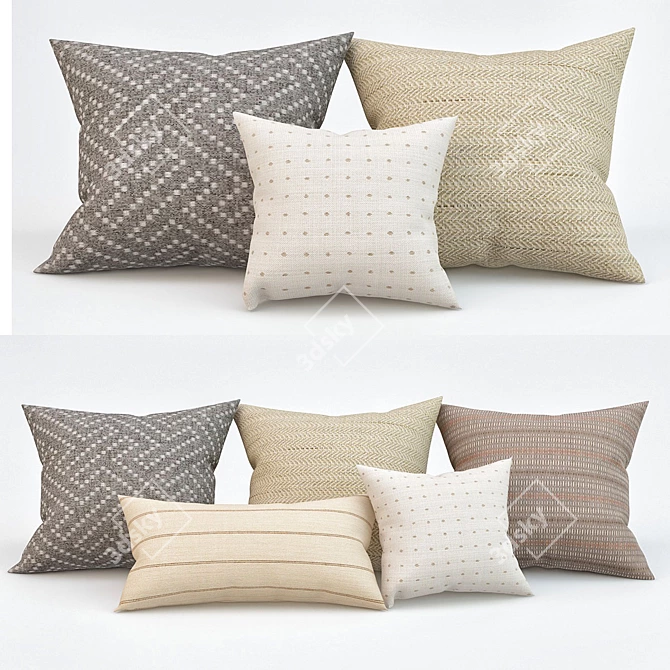 Modern Pillow Set 3D model image 1