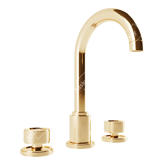 Lambeth Knurled 8" Goose Neck Faucet 3D model image 1