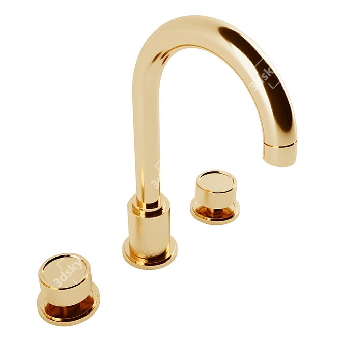 Lambeth Knurled 8" Goose Neck Faucet 3D model image 2