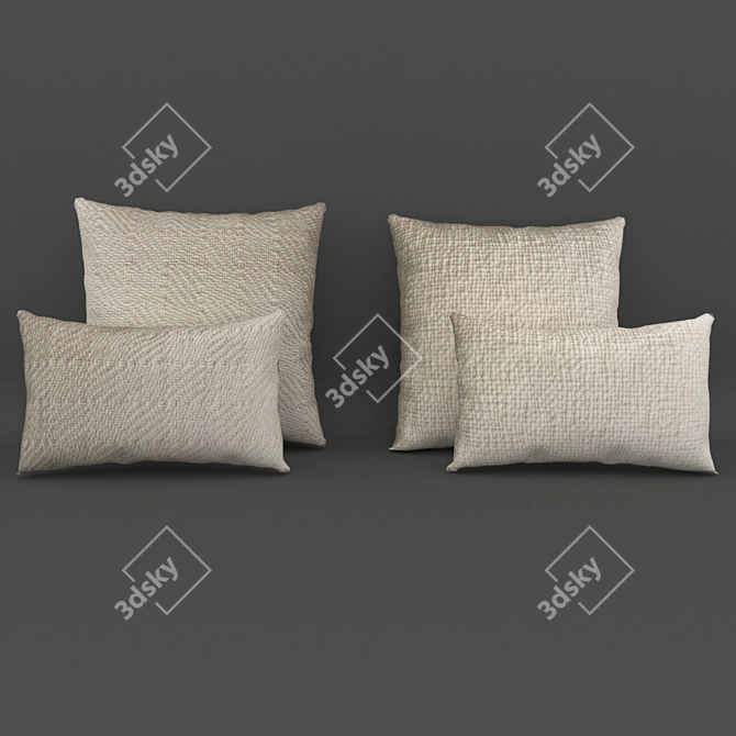Cozy Merino Wool Pillow Collection 3D model image 4