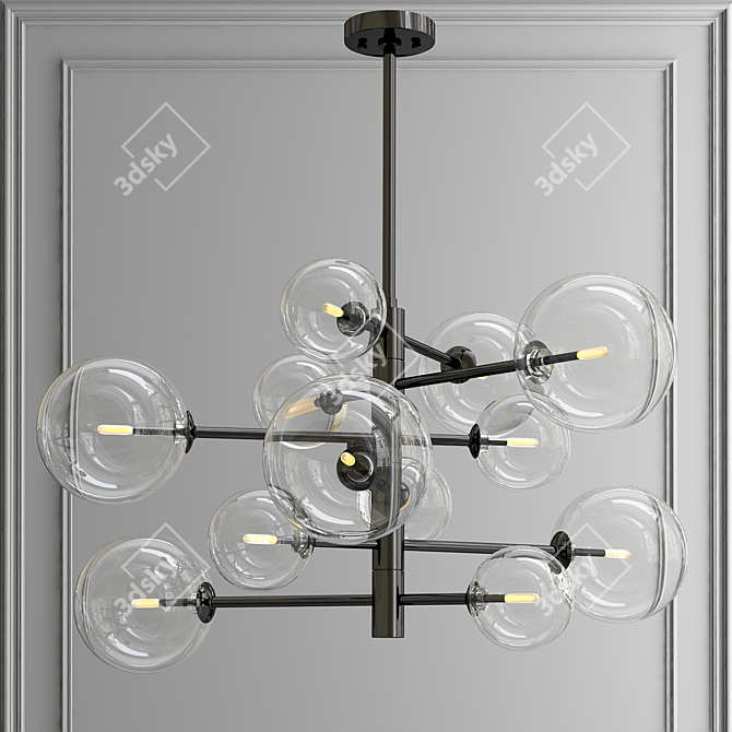 Antique Brass Chandelier - Elegant Illumination for your Space 3D model image 6