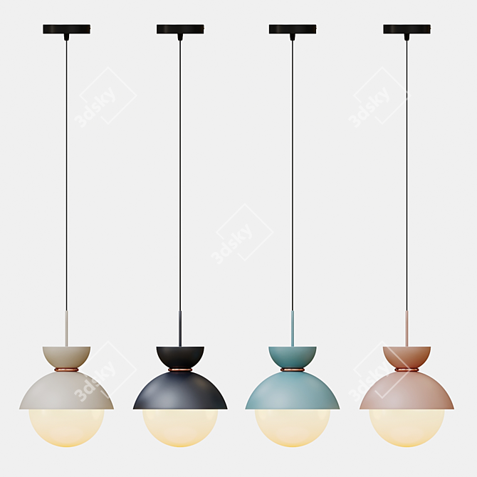 POMPON Metal and Glass Lamp 3D model image 2
