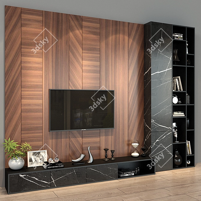 Modular TV Wall Decor: Transformable & Customizable 3D model image 2