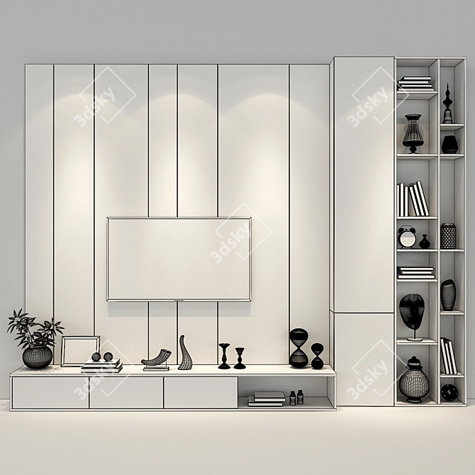 Modular TV Wall Decor: Transformable & Customizable 3D model image 3