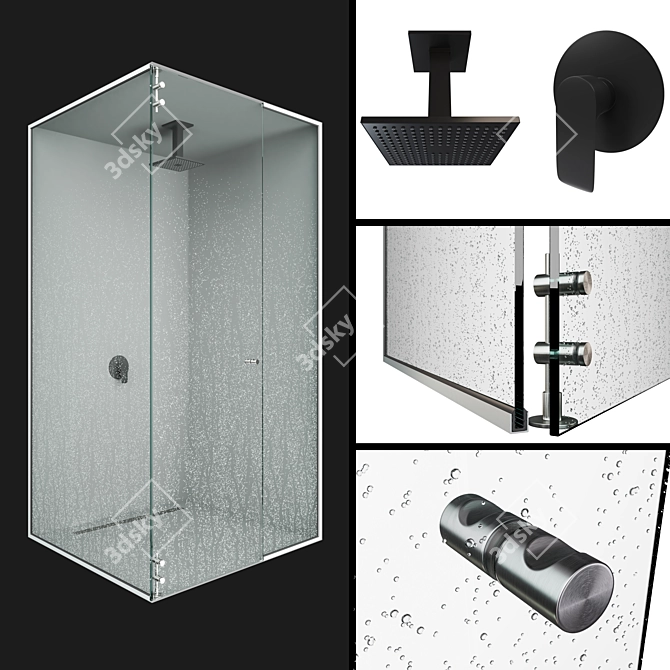 Sleek Shower Haven 3D model image 1