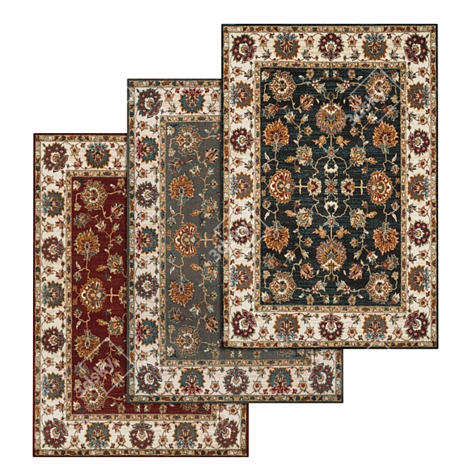 Elegant Carpet Set: High-Quality Textures  3D model image 1