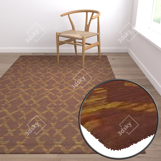 Luxury Carpets Set - High-Quality Textures 3D model image 5