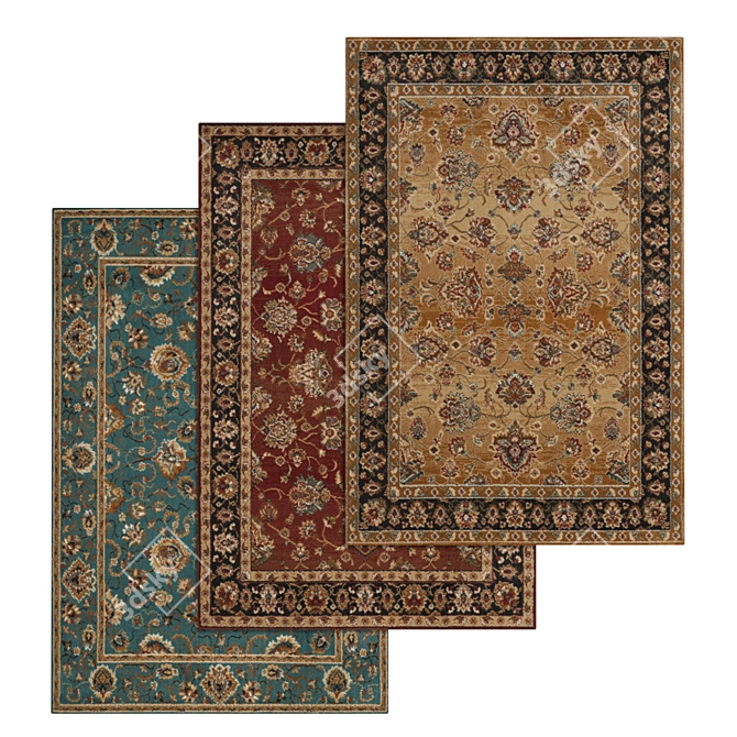 Luxury Carpet Set - High-Quality Textures 3D model image 1