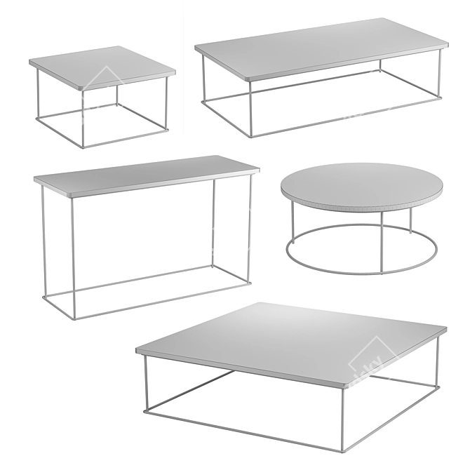 Classic Design Coffee Tables 3D model image 2