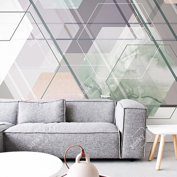 Geometry-2018: Modern Scandinavian Designer Wallpaper 3D model image 2