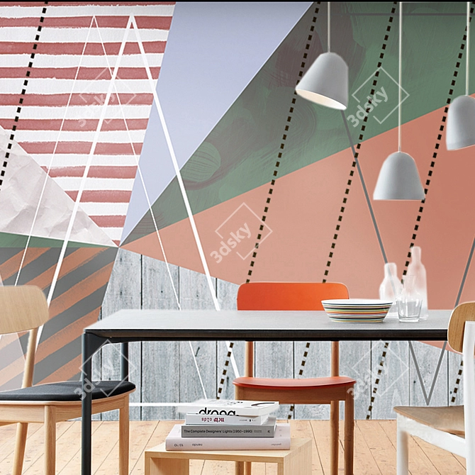 Geometry-2018: Modern Scandinavian Designer Wallpaper 3D model image 3