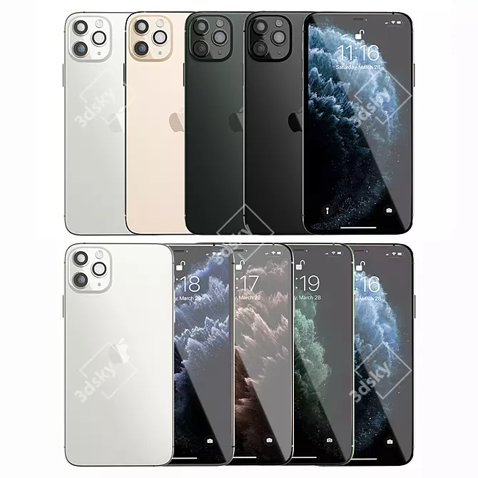 Next Gen iPhone 11 Max Pro: Detailed 3D Model 3D model image 1