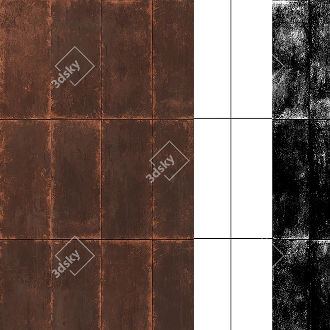 Rugged Rusty Metal Textures 3D model image 3