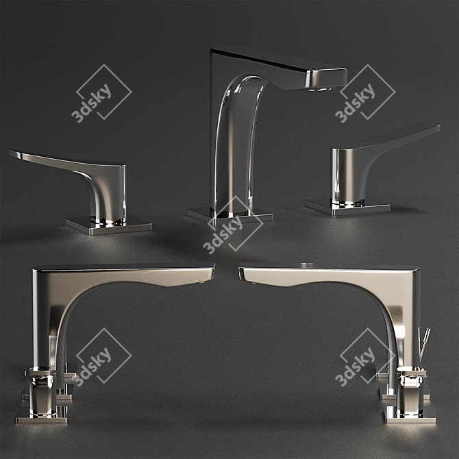 Gessi Rilievo Chrome Bathroom Accessories 3D model image 2