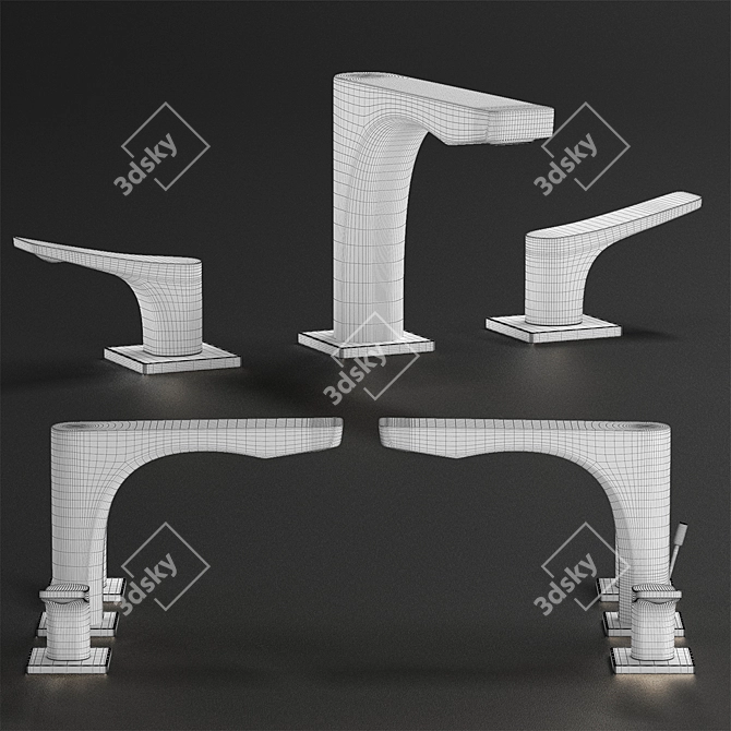 Gessi Rilievo Chrome Bathroom Accessories 3D model image 3