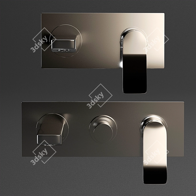 Gessi Rilievo Chrome Bathroom Shelf 3D model image 4