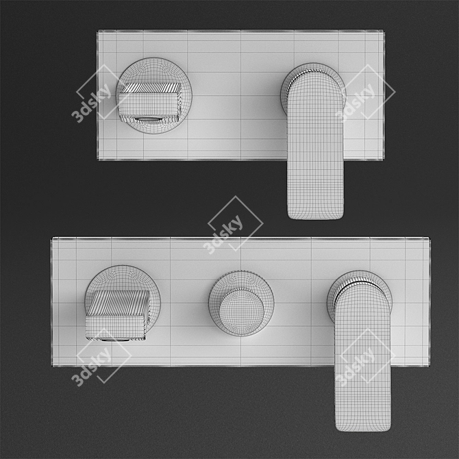 Gessi Rilievo Chrome Bathroom Shelf 3D model image 5