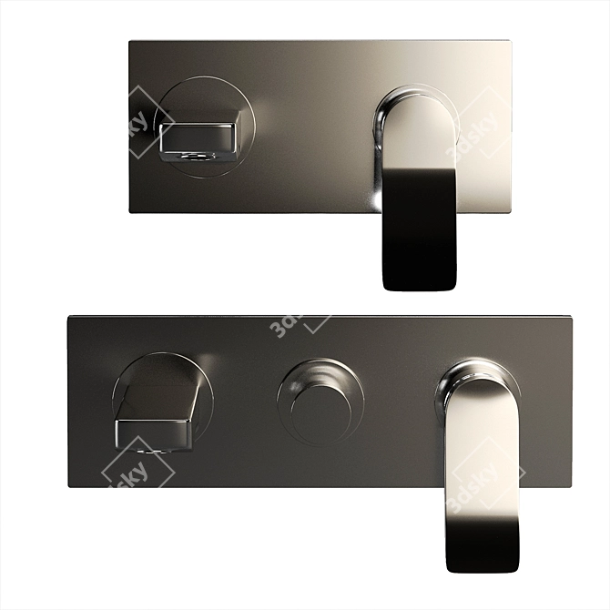 Gessi Rilievo Chrome Bathroom Shelf 3D model image 7