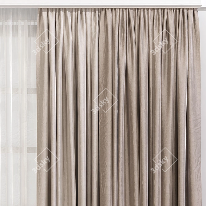 Refined Textured Curtain 3D model image 3