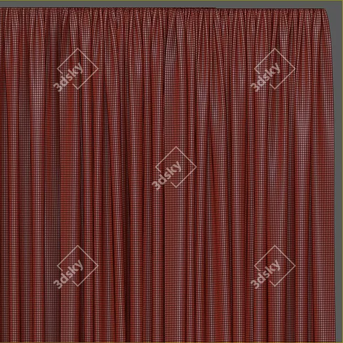 Refined Textured Curtain 3D model image 4