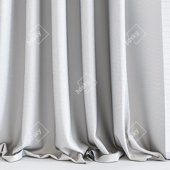 Luxurious Silk Curtain in Elegant Design 3D model image 3