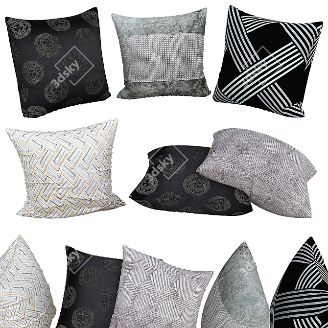 Luxury Textured Sofa Pillows 3D model image 1