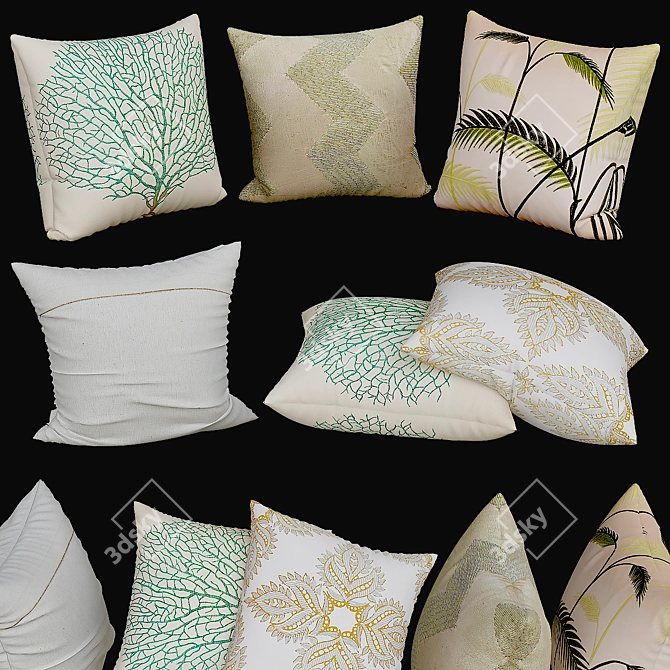 Luxury Texture Decorative Pillows 3D model image 1