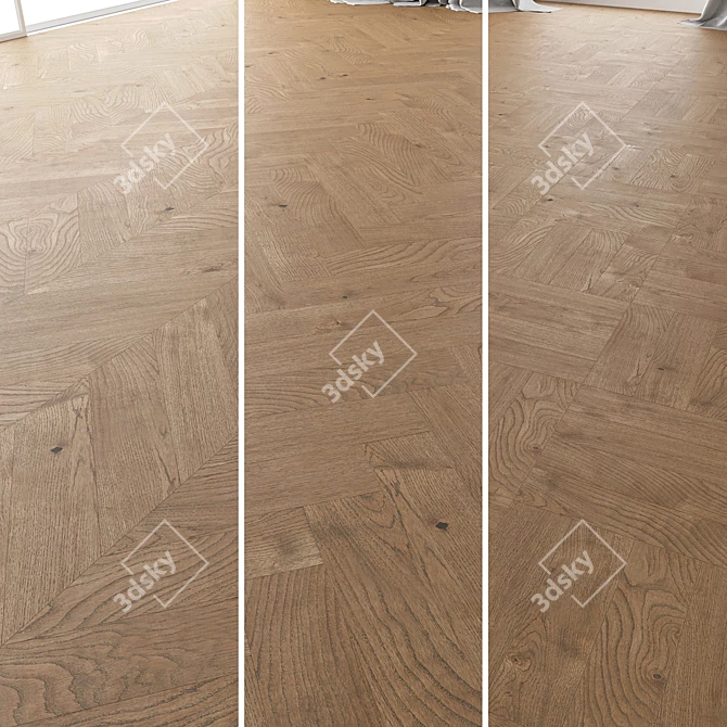 Oak Parquet Set - Estate NEW Sanded 3D model image 1