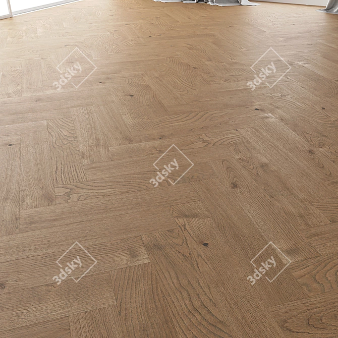 Oak Parquet Set - Estate NEW Sanded 3D model image 3