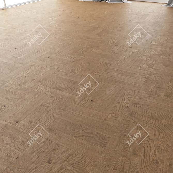 Oak Parquet Set - Estate NEW Sanded 3D model image 4