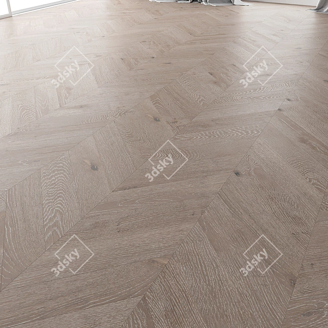 Nordic Oak Parquet Flooring Set 3D model image 3