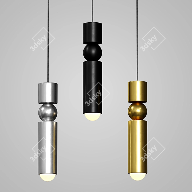 Minimalist Designer Pendant Lamp 3D model image 1