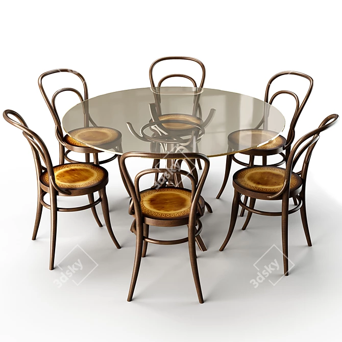 Elegant Modern Dining Table 3D model image 1