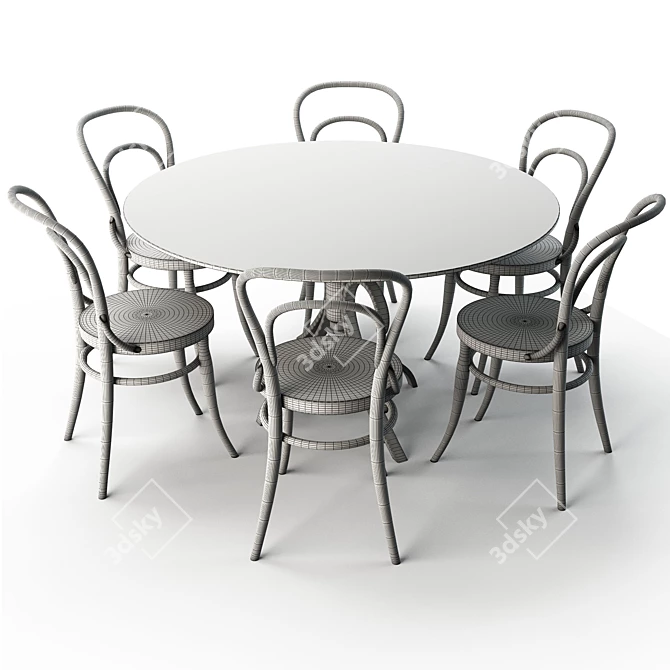 Elegant Modern Dining Table 3D model image 4