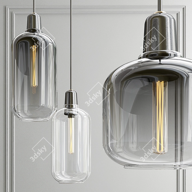 Sleek Amp Lamp Large: Modern Pendant 3D model image 2