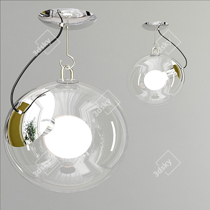 Elegant Glass Bubble Pendant Lamps 3D model image 1