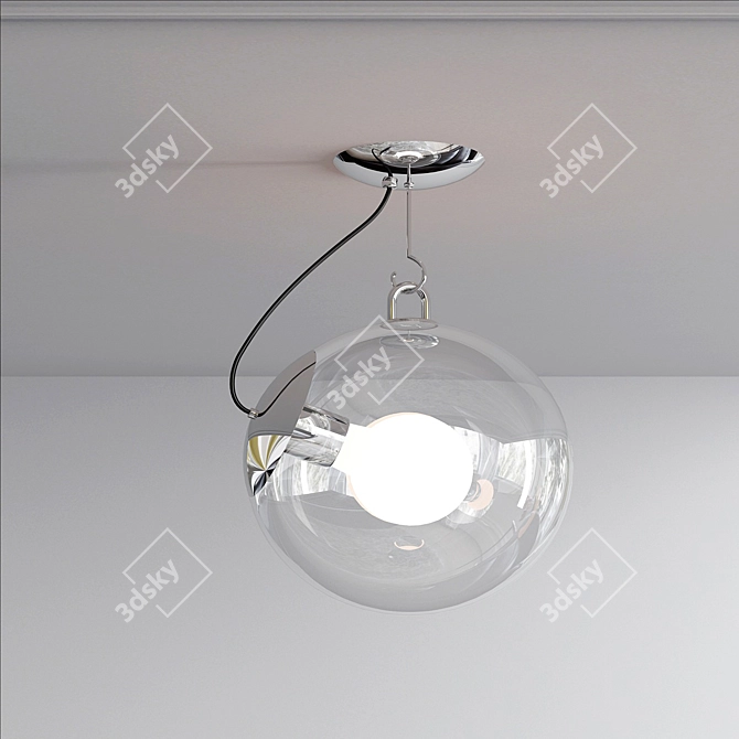 Elegant Glass Bubble Pendant Lamps 3D model image 2