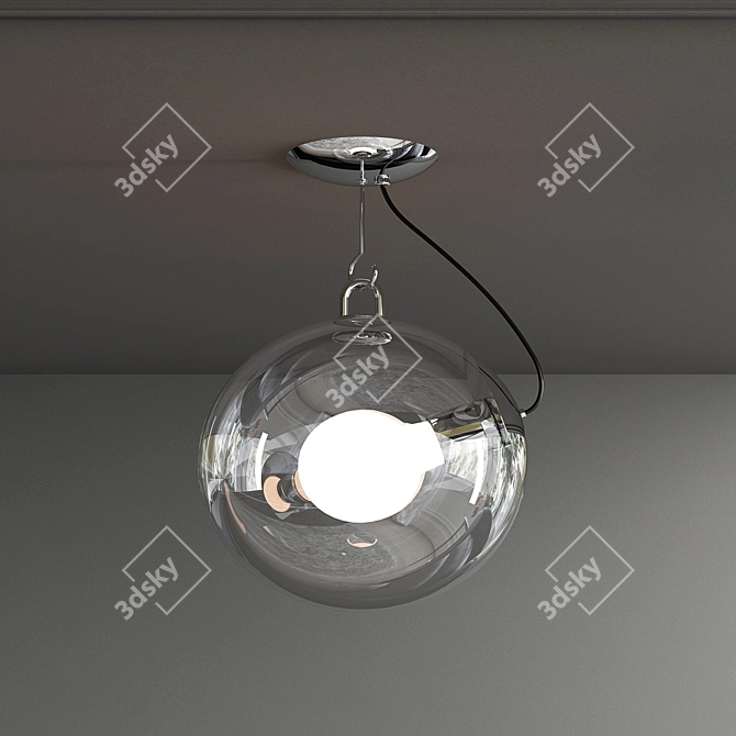 Elegant Glass Bubble Pendant Lamps 3D model image 3