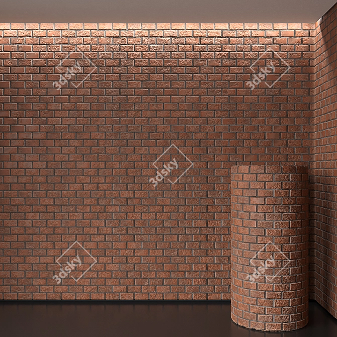 Seamless Red Brick Texture 3D model image 1