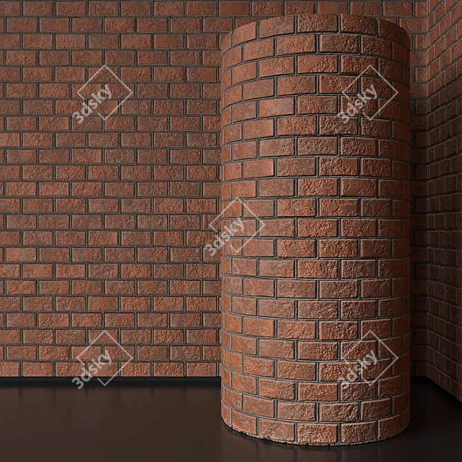 Seamless Red Brick Texture 3D model image 2