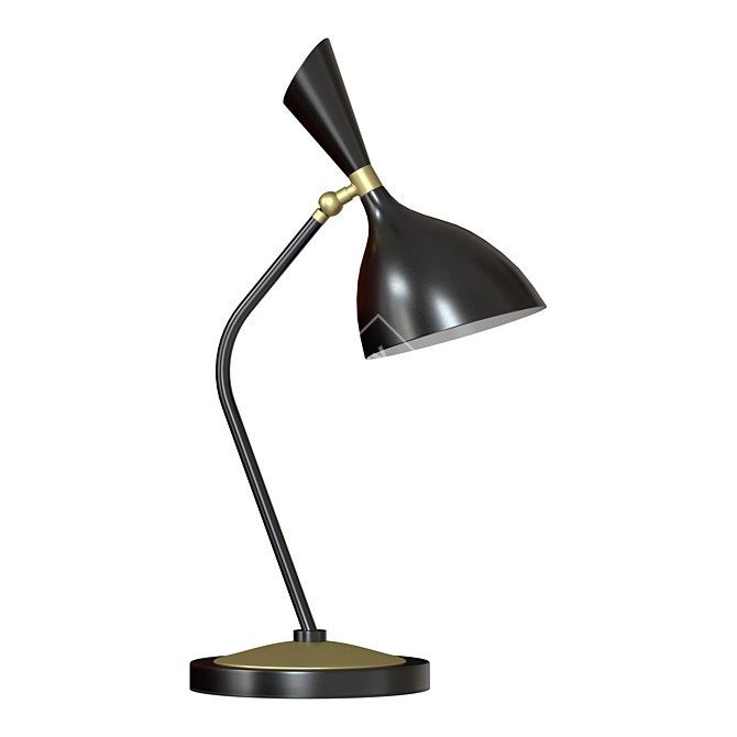 Minimalistic Black Metal Table Lamp 3D model image 1