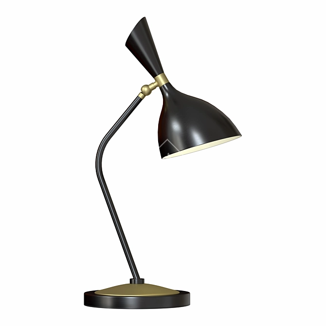 Minimalistic Black Metal Table Lamp 3D model image 2