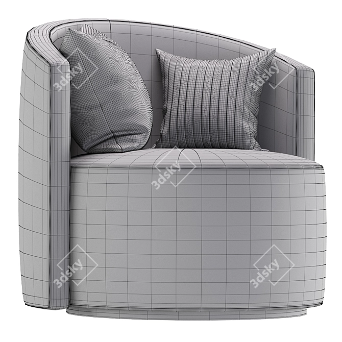 Elegant Naustro Italia Armchair 3D model image 5