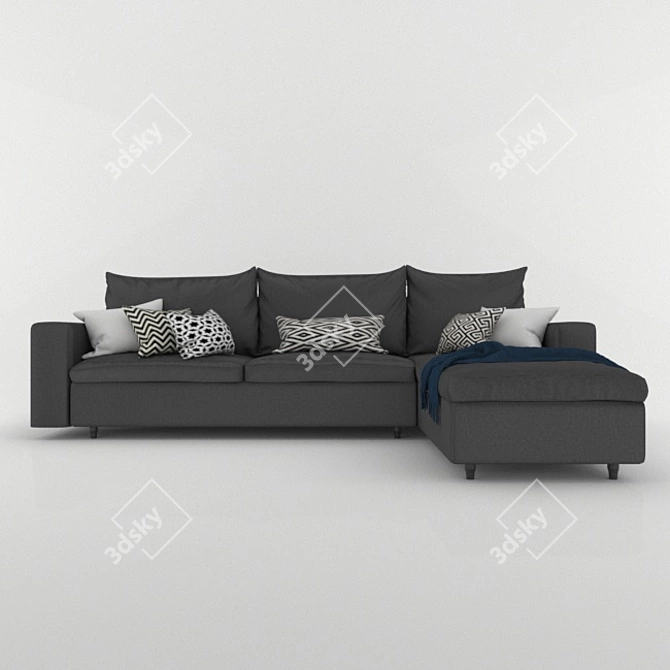 Contemporary Convertible Sofa 3D model image 2