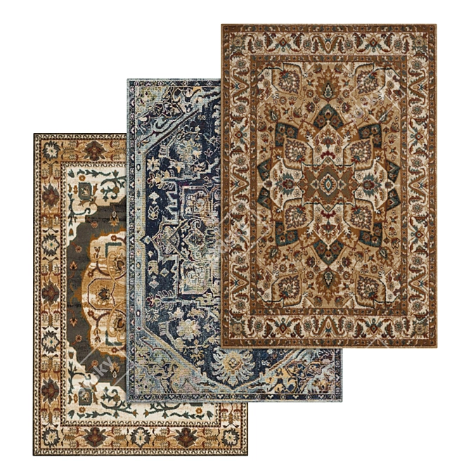 Luxury Carpet Set: High-Quality Textures 3D model image 1