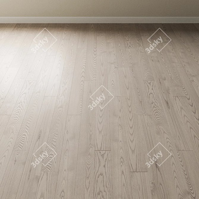 Bleached Ash Parquet: Atlantic Collection 3D model image 2