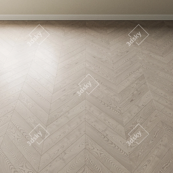 Bleached Ash Parquet: Atlantic Collection 3D model image 3